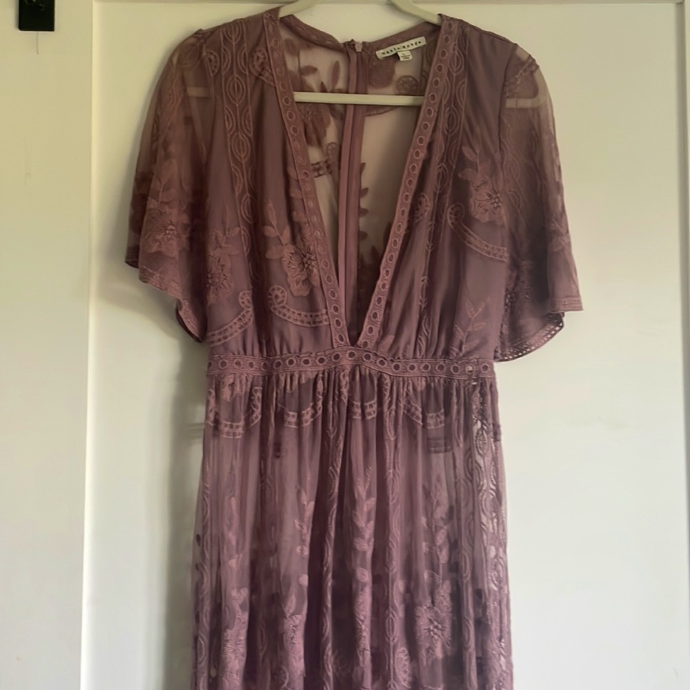 purple boho bridesmaid lace maxi dress